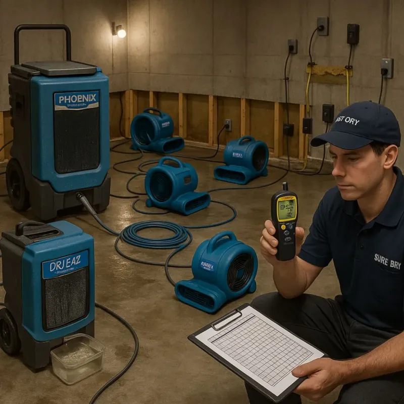 Structural Drying and Dehumidification process in East Concord, NH
